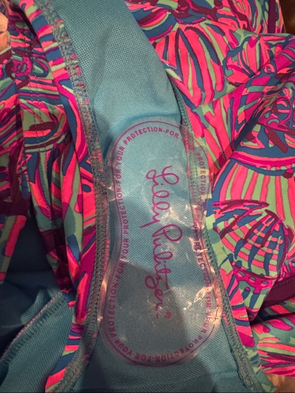 Lilly Pulitzer Turquoise Oasis Pink & Blue One-Piece - Picture 5 of 5